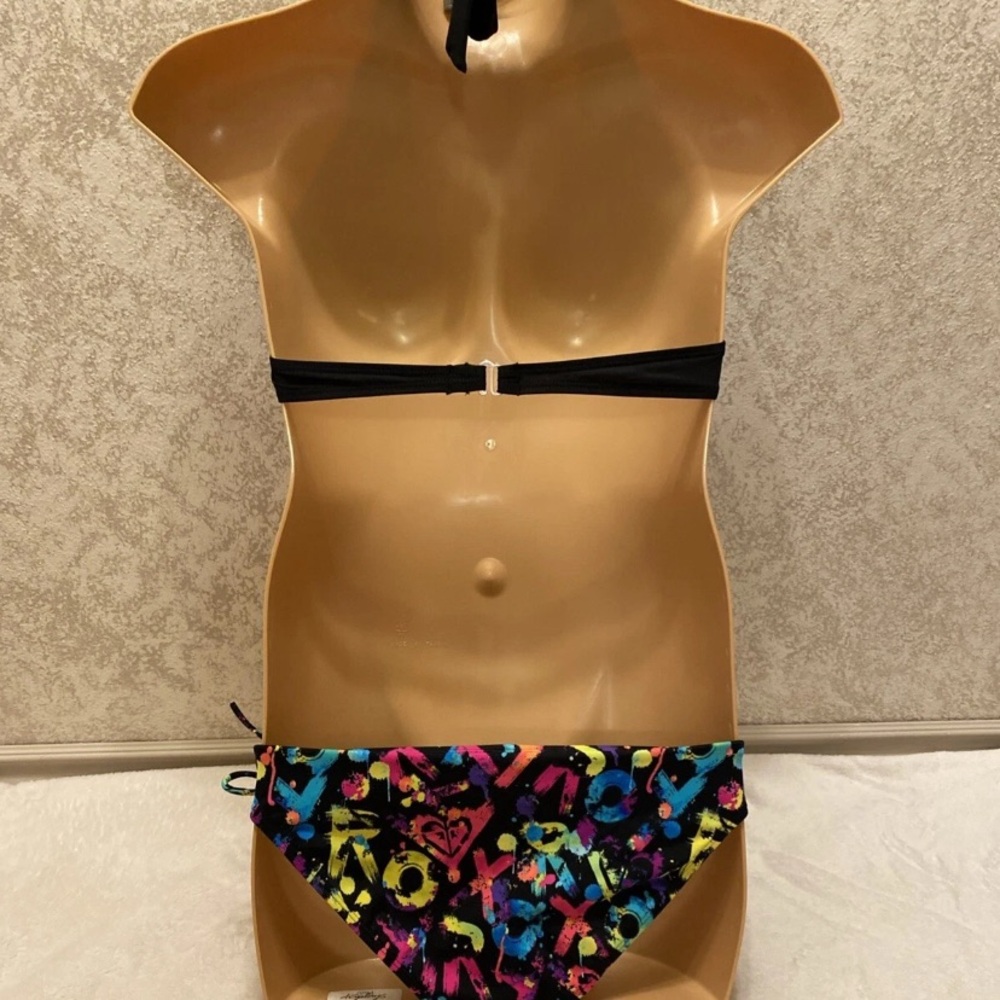 Merona Black Bikini with Roxy Multicolor Patterned Bottom - Picture 8 of 16